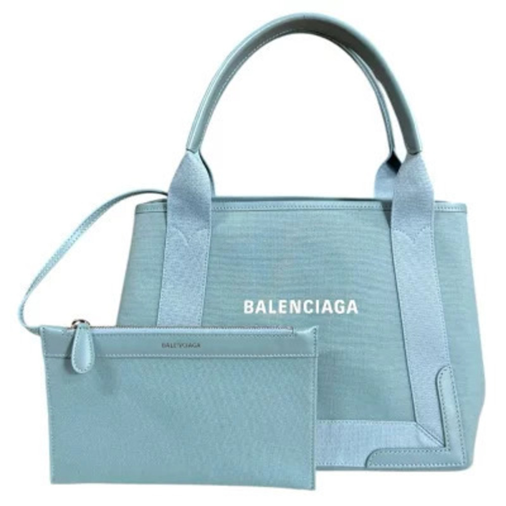 Balenciaga Navy Blue Cabas Tote Bag Canvas Blue